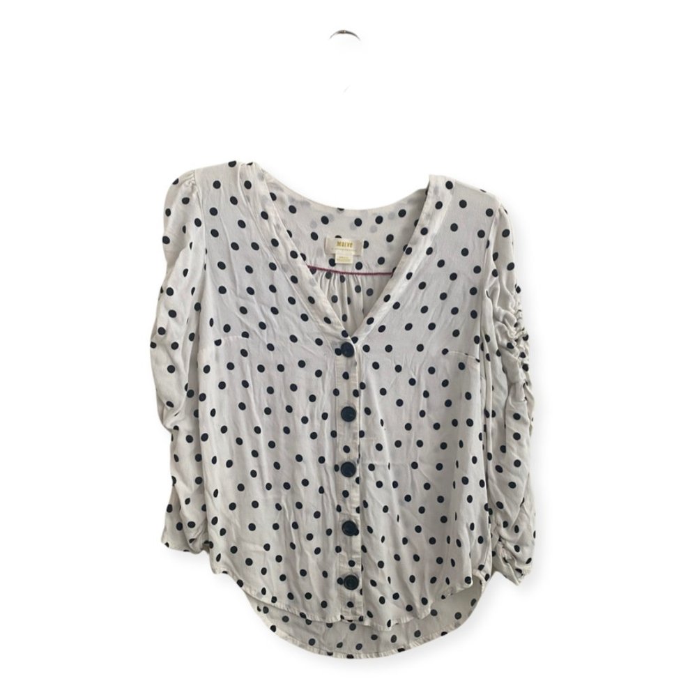Anthropologie Polka Dot Blouse